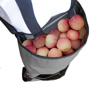 China Heavy Duty Waterproof Drinks/Food Adjustable For Gardener Vegetable Fruit Picking Bag Garden Harvest Apron With Big Deep Pocket for sale