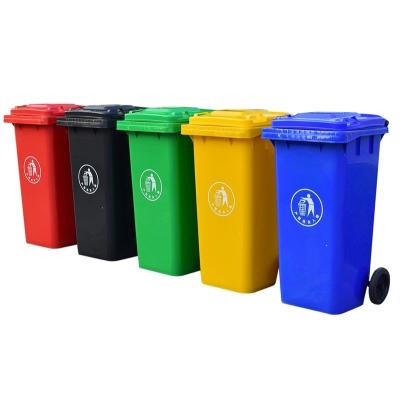 China Viable Recyclable Plastic Garbage Bin Large Use Restaurant Hospital Industrial Area Waste Container In Different Sizes And Colors for sale