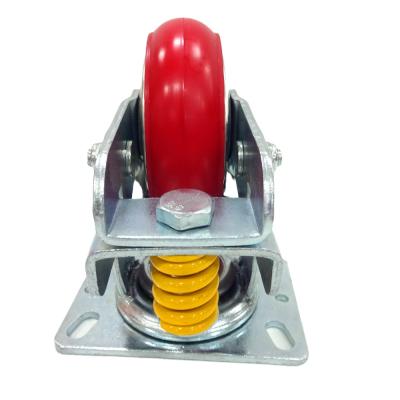 China Rigid Heavy Duty Plate PU Fender Caster Caster Polyurethane Caster Wheel Swivel 150MM for sale