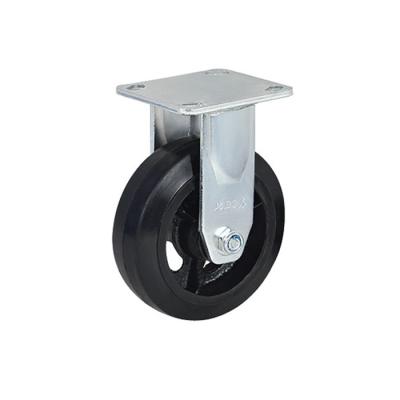 China 100mm 125mm Rigid High Quality Industrial Heavy Duty Rubber 150mm Caster Wheel With Brake For Furniture for sale