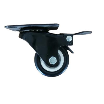 China swivel & Factory Directly Sales Rigid Black PU 1.5 2 2.5 Inch Swivel Caster Wheels for sale