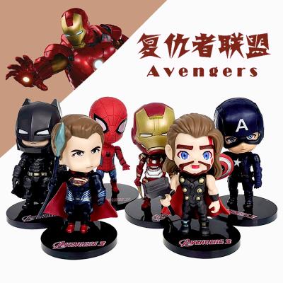 China Action Figure Plastic Cake Cartoon Toy 6pcs/set Superhero Toy for sale