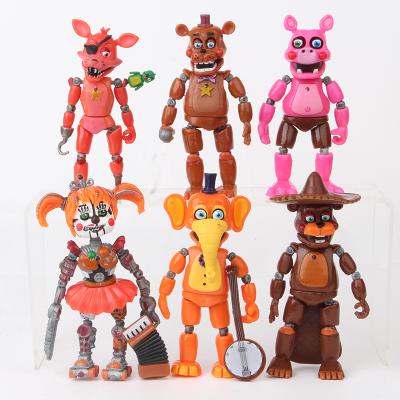 China Abendable Cartoon Toy 4.5inch 6pcs/set Action Number Freddy Doll Cartoon Anime Game Figures Kids Toys for sale