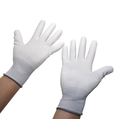 China PU Palm Fitted Industrial Labor Resources Garden Welding Work Safety Palm Unisex PU Coated Personal Protective Gloves for sale