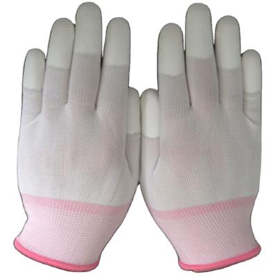 China Safety Work Gloves 13 Gauge Knitted Polyester Lined Palm Fit PU Coated Abrasion Resistant Drop Resistant Slip Resistant Gloves for sale