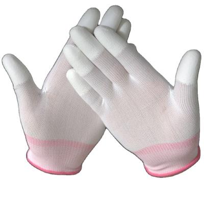 China White Safety Work Gloves PU Coated Industrial Safety Gloves Garden Construction Hand Protection Gloves for sale