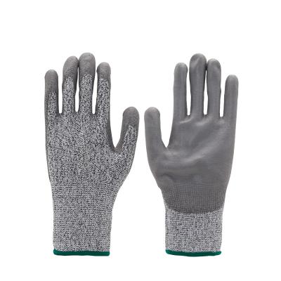 China Wholesale Level 5 Anti-Slip Cut Proof Work Hand Protection PU Coated Safety Cut Resistant Gloves for sale