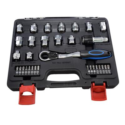 China 32pcs Ring Ratchet Wrench Electric High Quality Ratchet Set Bit S2 Hardware Socket 8-19mm Inch Metric Auto Repair Hand Tools for sale