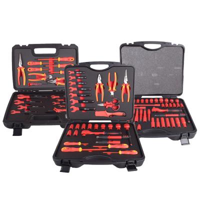 China Repair Hand Tool 1000V High Voltage Insulated Wrench Set Ratchets Wrenches Box T-Handle Extend Bits Hex Socket Sets Heavy Duty for sale