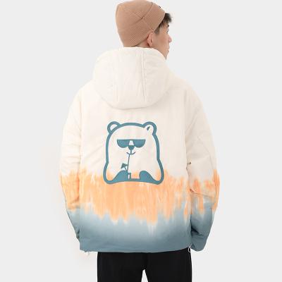 China Winter Men's Wear Custom Hooded Oversized Down Jacket Waterproof And Windproof Youth Waterproof Jacket White Duck for sale