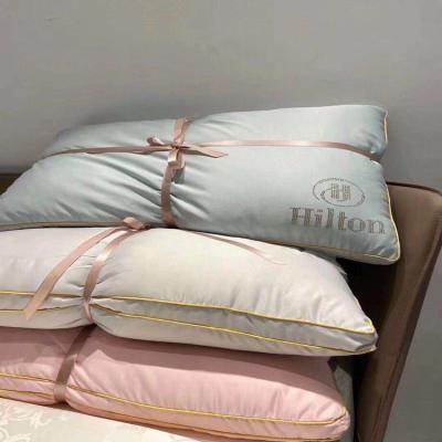 China hilton twin line pillow of hilton high quality pillow filling Anti-bacteria 1000g 5 stars silk cotton with bag for sale