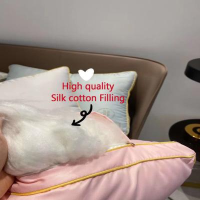 China hilton twin line pillow of hilton high quality pillow filling Anti-bacteria 1000g 5 stars silk cotton with bag for sale