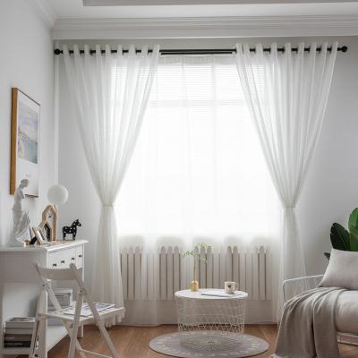 China Wholesale Modern Simple White Jacquard Window Translucidus Sheer Color Curtain for sale