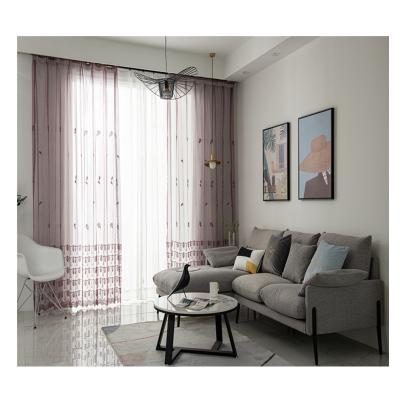 China New Chinese Type Sheer Embroidered Sheer Translucidus Curtain Sheets Window Curtain for sale