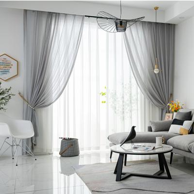 China New Type Translucidus Sheer Color European White Voile Lace Curtain For Living Room for sale