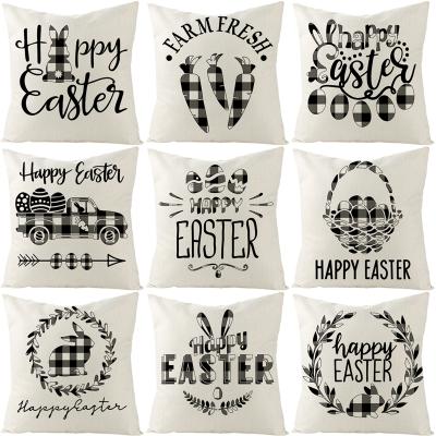 China Anti-Bacteria Easter 45x45cm 18x18 Inches Cushion Cover Nordic Cushion Cover Festival Cushion Digital Printing Canvas Cover for sale