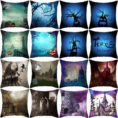 China Wholesale Set Blanket Anti-bacteria Halloween Decorative Tile Pillow Cover 45x45cm for sale