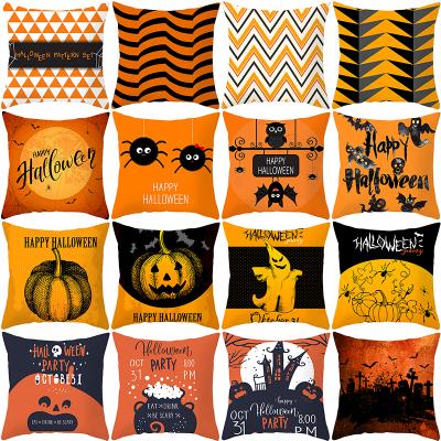 China Anti-bacteria Halloween 45x45 cm 18x18 inches gold printing plaid boho modern design fur cushion covers for sale