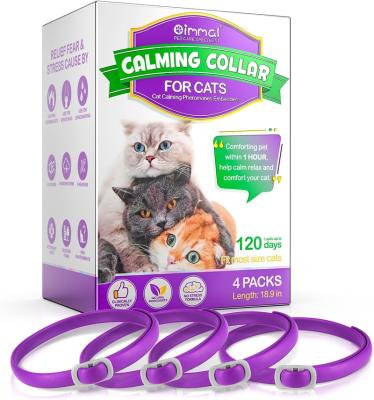 China Stocked Cat Calm collar 4 pieces, Cat calm collar, Cat calm pheromone collar, cat pheromone collar to relieve anxiety and stress, adjust for sale