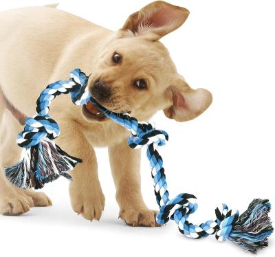 China Stocked Dog leash toys for medium and large dogs - 5 knot ropes for intense chewing - powerful handles for tug-of-war for sale