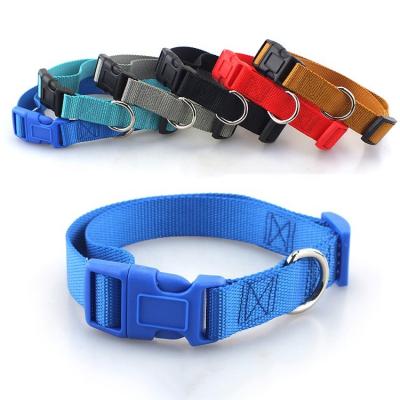 China Personalized Oem Custom Leash Luxury Personalized Logo Adjustable Pet Blank Plain Nylon Dog Collar for sale