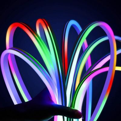 China Custom Flexible Silicon 12V RGB LED Neon Tube Super Bright Cuttable Neon Flex DIY Decoration for sale