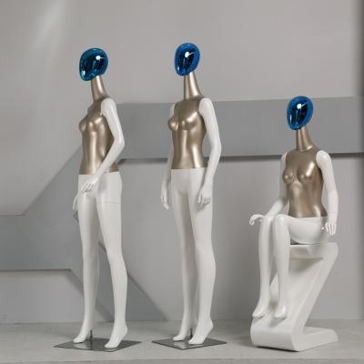 China Other Elegant Female Long Neck Full Body Fiberglass Mannequin for sale