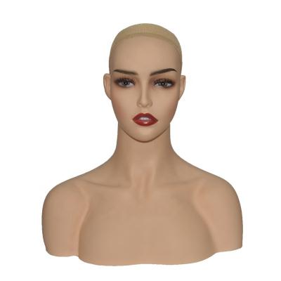 China Upper Body Maternity Mannequins Wig Women Stand PVC Maniquines Female Head Showing With Shoulders For Display for sale