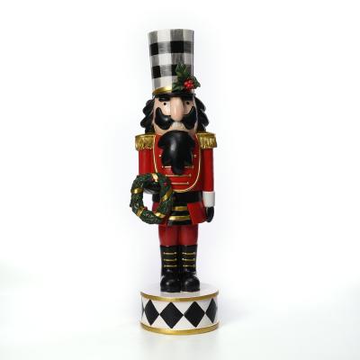 China Handmade Resin Grid Nutcracker Christmas Decoration Gift Walnut Soldier, Doll For Kid for sale