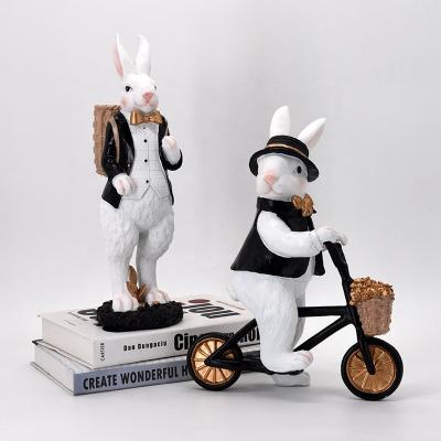 China Unique Europe Easter Party Decorations Rabbit Sculpture Kids Bedroom Decor Accessory for sale