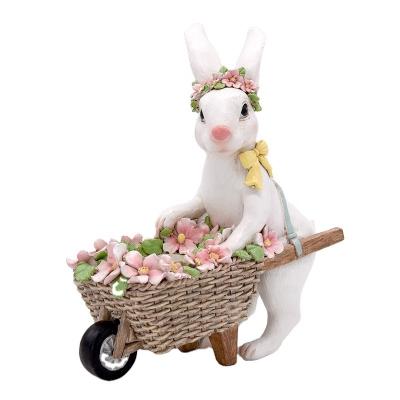 China Europe Home Decor Small Cute Animal Ornament Easter Bunnies Funny Resin Figurine For for sale