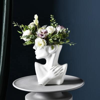 China Modern Ceramic Vase Decoration Bust Portrait Flower Pot Display Layout Home Vessel for sale