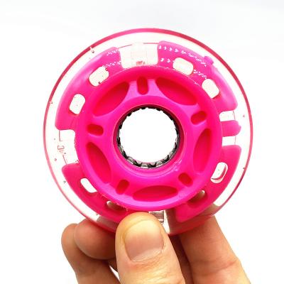 China PP+PU 70mm LED Light Up Roller Skate Wheel Quad Wheel Skate Wheel Flashing Casters for sale