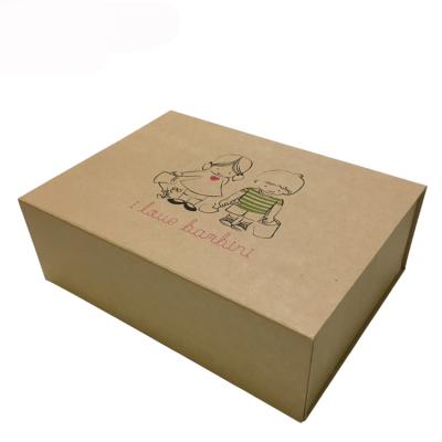 China Recycled Materials Kids Clothing Brown Customize Logo Gift Boxes Packaging Paper Box for sale