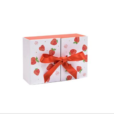 China Recycled Materials Wholesale Custom Luxury Double Opening Paper Gift Box Two Door Wedding Gift Box for sale