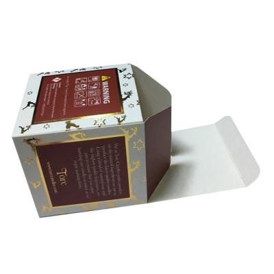 China Recyclable Printed Candle Bottom Lock Paper Self-Folding Packing Box for sale