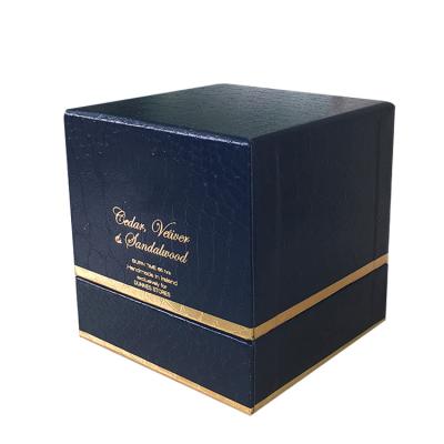 China Luxury Materials Recycled Leatherette Candle Jar & Candle Box Custom Box for sale