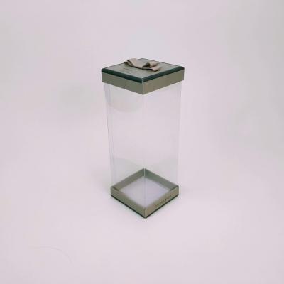 China Recyclable Clear PVC Plastic Candle Box Packaging With Cardboard Lid for sale