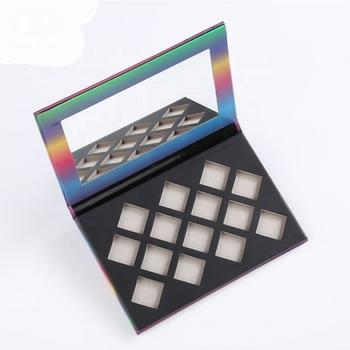 China Empty Cardboard Eyeshadow Palette Custom Gift Box Cardboard Eyeshadow Magnetic Cosmetic Palette Pan Packaging for sale