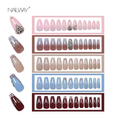 China Easy Apply Best Selling Creative Design High Quality Formed Nail Coffin Nails Coffin Nail Tip for sale