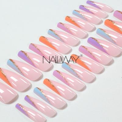 China Easy Apply Factory Supplying Wholesale False Nail Press On Nails Long Gel Press On Nails for sale