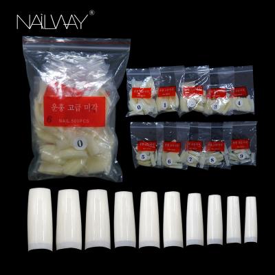 China Easy Apply 500 Pcs/Bag Press On Half Cover Nail Tips XXL No C Curve Square Nail Extension Tips for sale