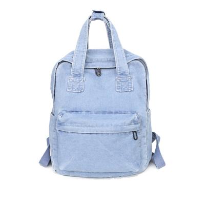 China Customized Large Waterproof Denim Kids School Bags Travel Backpack For Girls Book Tote Bag for sale