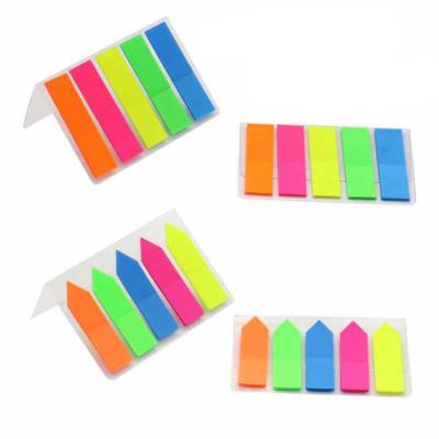 China Self-adhesive Sticky Fluorescent Index Stickers Classification Label Arrow Memo Pad Note Accessories Desk Accessories Mini PET Memo Pad for sale