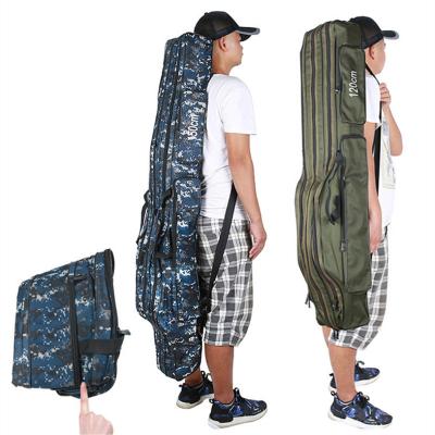 China Large Lure Bag Large Capacity Fishing Rod Bag Organizer Easy-Carry Tool Foldable 2 or 3 Layer Storage Bags for sale