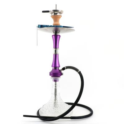 China Large Popular Russian Aluminum Alloy Shisha Hookah Shisha Wholesale Single Design Glass Aluminum Alloy Shisha for sale