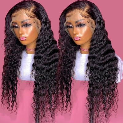 China Brazilian Remy Hair Extension Deep Wave Brazilian Virgin Hair Full Lace Front Wigs HD 360 Lace Front Wigs Full Lace Hair Wigs For Black Women for sale