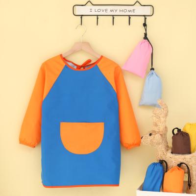 China Good For Washing And Drying Wholesale Cute Long Sleeve Baby Bib With Feeding Pocket for sale