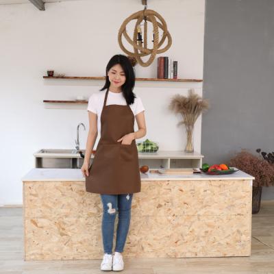 China Good For Washing And Dry Hot Cheap Black Adjustable Neck Strap Custom Logo Aprons High Quality T/C Printing Sale Kitchen Aprons for sale