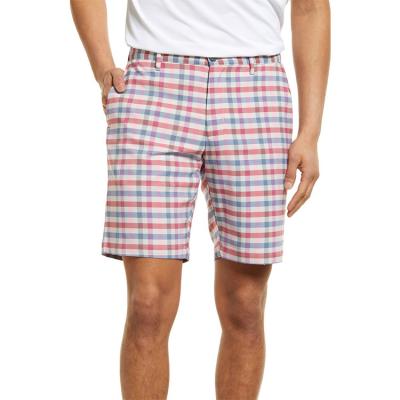 China new Anti-wrinkle sports men's golf shorts with DHL fashion stretch fabric summer plaid shorts plain four way casual pants for sale